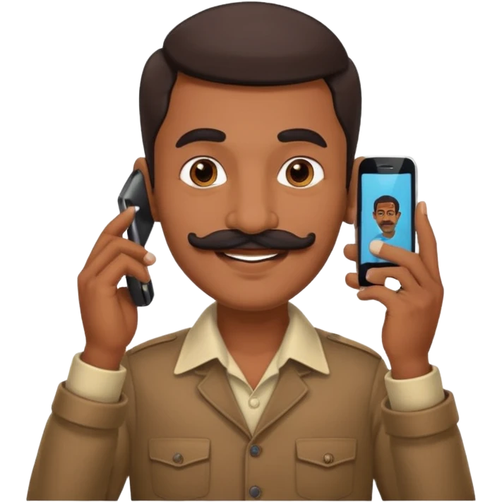 generate an indian uber driver calling on mobile emoji