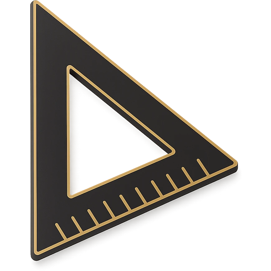 a triangular ruler in 3D black style emoji