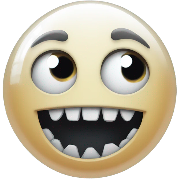 Bubble with black eyes and sharp teeth emoji