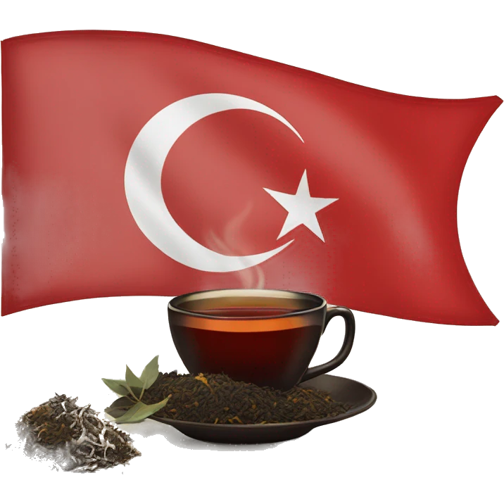 turke flag with tea emoji