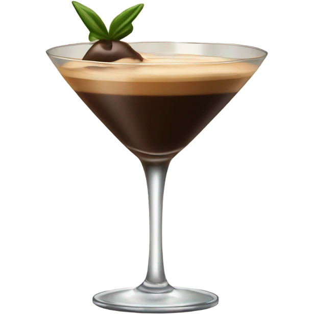 espresso martini with a bow on the stem of the glass emoji