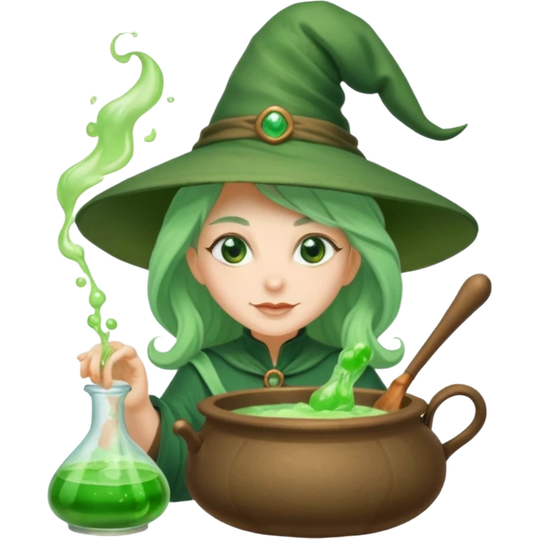 green witch cooking potion emoji