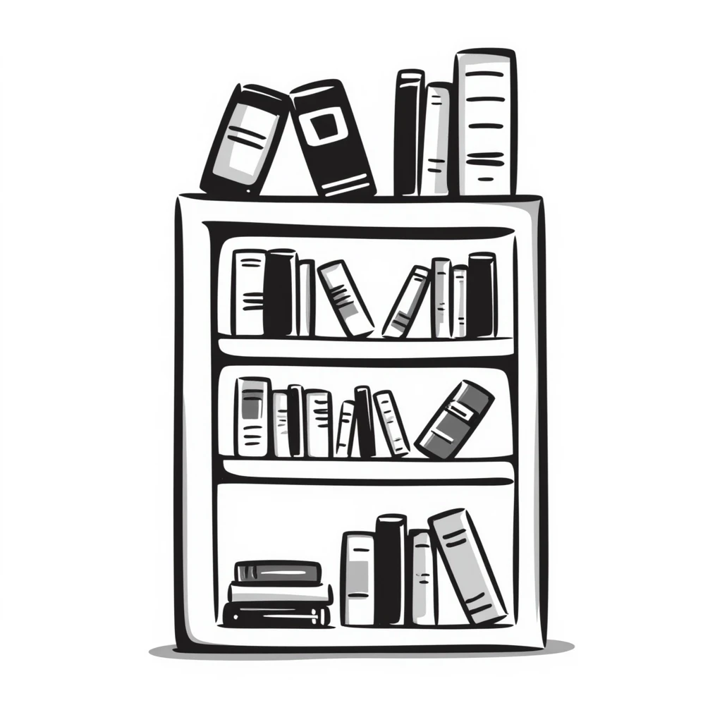 bookshelf filled with many books emoji