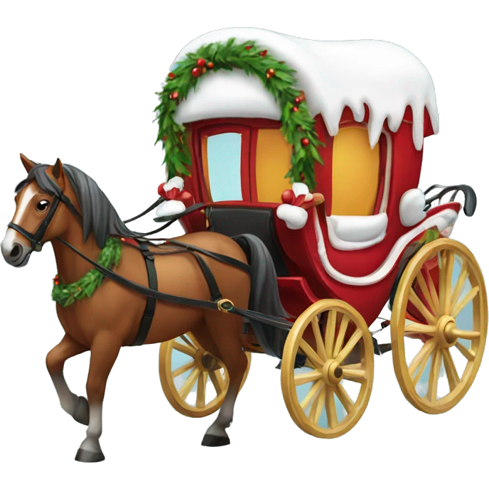 Christmas horse carriage emoji