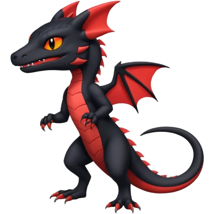Dark edgy cool cute Salandit-Noibat-Litten-Hybrid (Full body) emoji