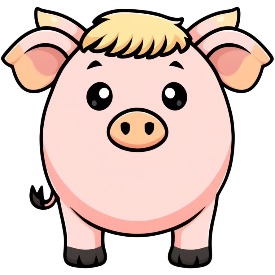 pig with blonde fringe emoji