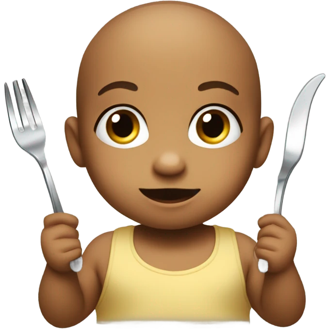 Baby with a fork emoji