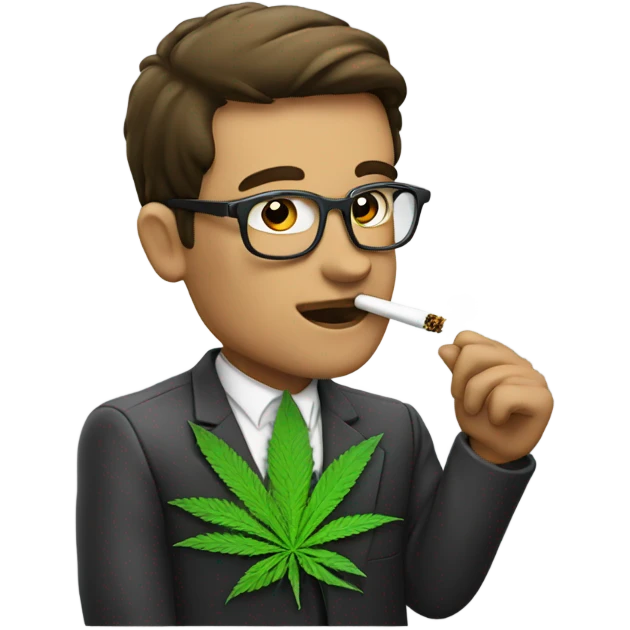 Computer nerd smoking weed emoji