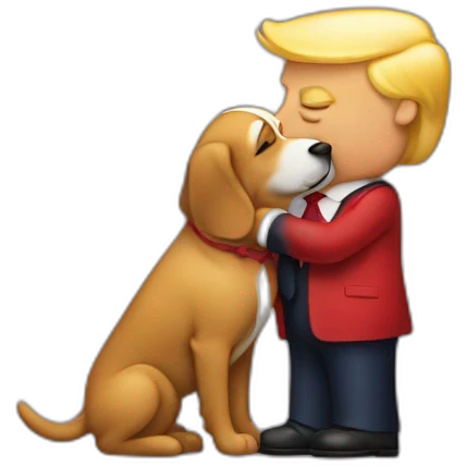 trump kissing a dog emoji