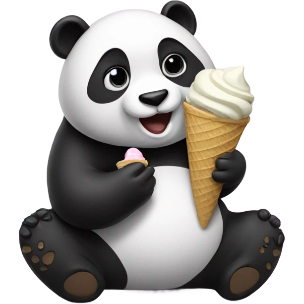 Panda eating ice cream emoji