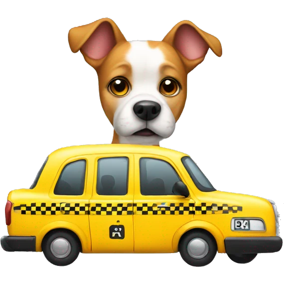 dog and taxi emoji