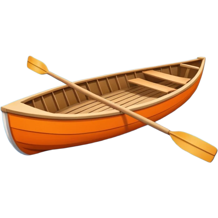 Rowing boat on sunset with pontoon in the background emoji