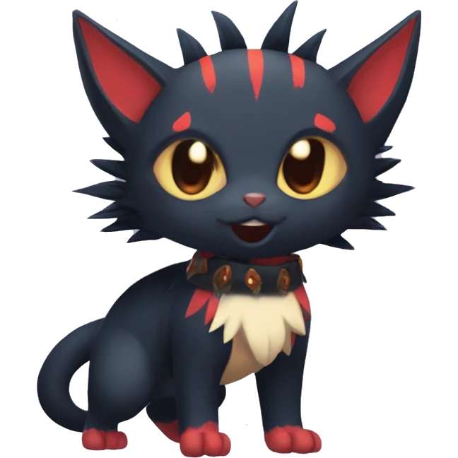  Kawaii Edgy Cool Beautiful Nargacuga-Litten full body emoji