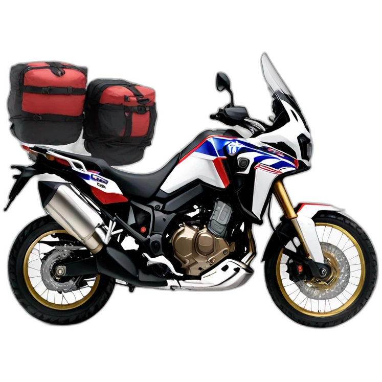 Honda africa twin negra con dos personas emoji