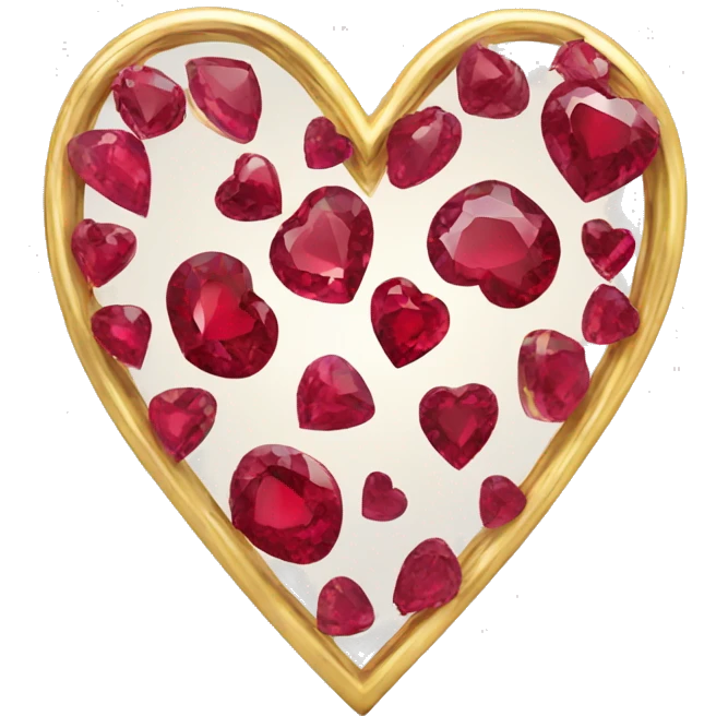 Ruby heart with gold emoji
