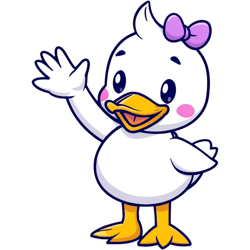Daisy Duck from Disney waving emoji