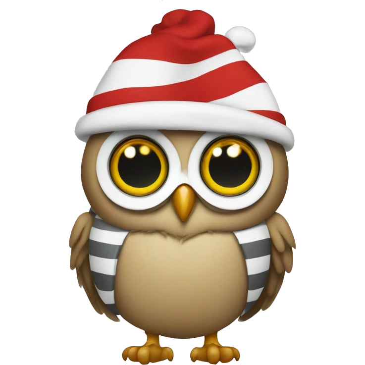 owl dressed as Where is Wally emoji