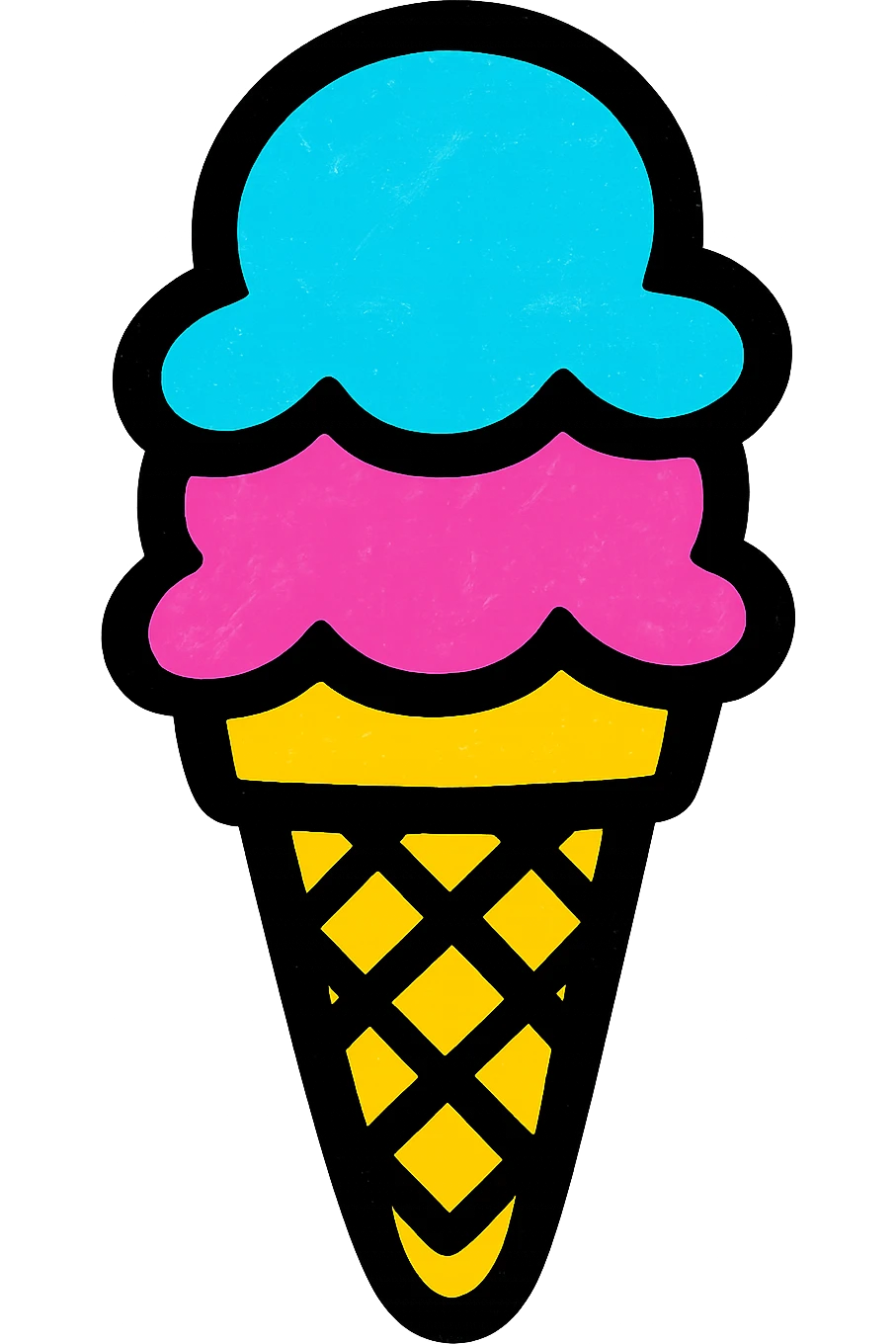 icon of an ice cream cone, vibrant, bold emoji