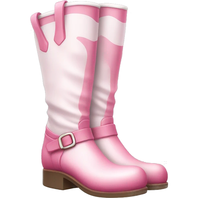 pink and white boots emoji