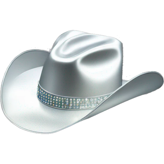 Silver sparkling cowboy hat emoji