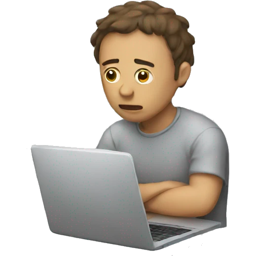 sad person with laptop emoji