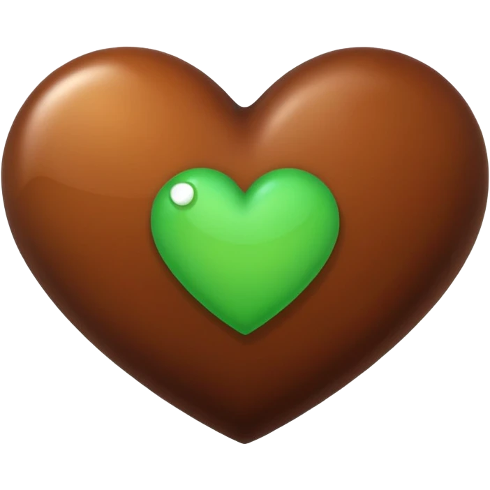 brown heart with small green heart in top left emoji