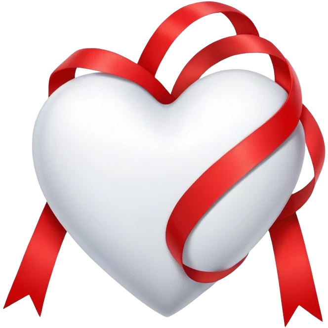 White heart with ribbon emoji