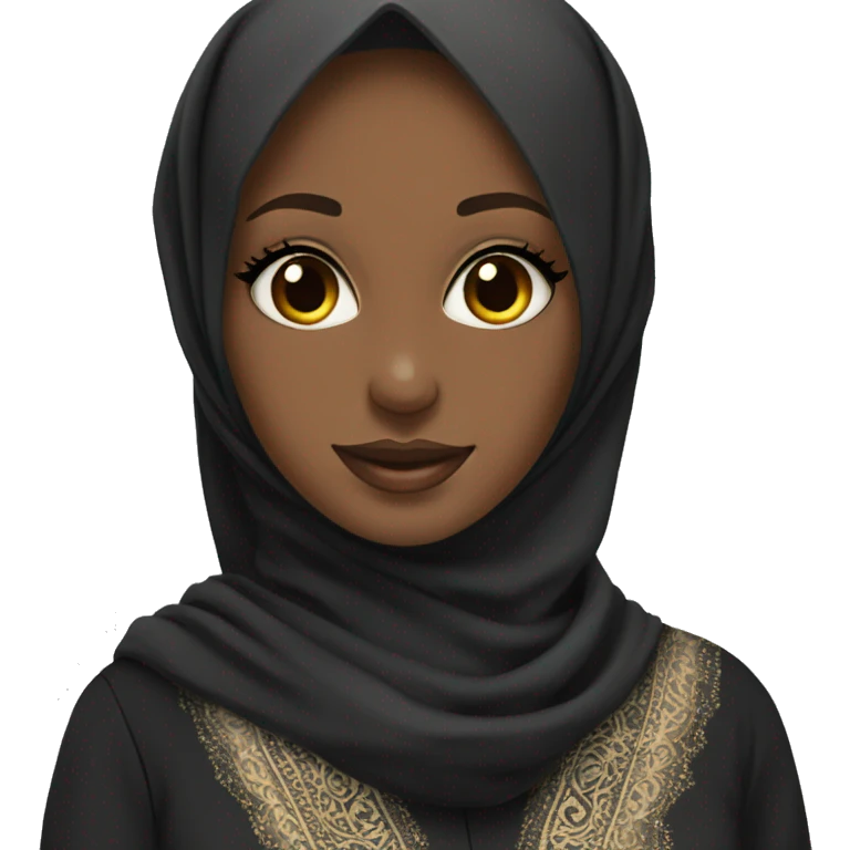 Black hijabi in beautiful abaya emoji
