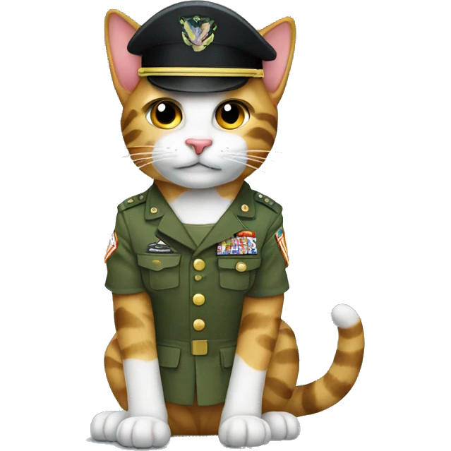 The military cat salutes emoji