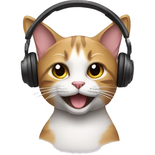 Cat with headphones  emoji