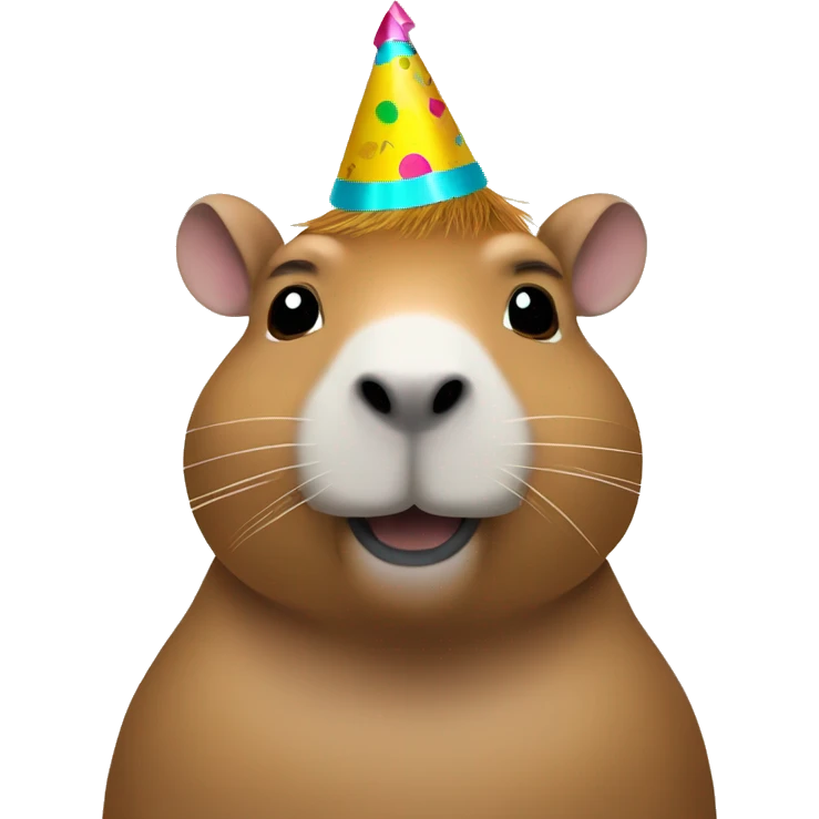 A capybara with party hat emoji