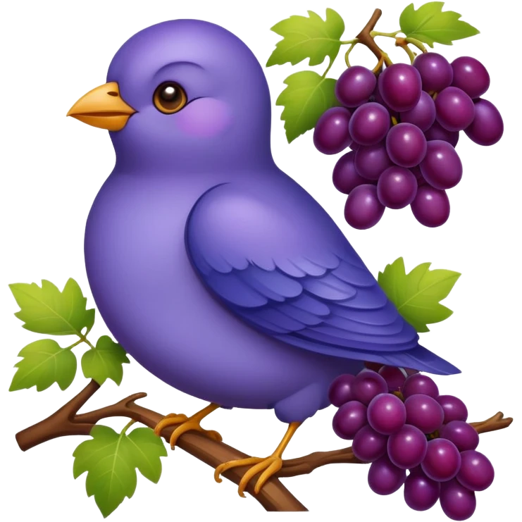 grape mixed in with a bird emoji