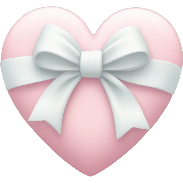 Pastel pink heart with white bow emoji