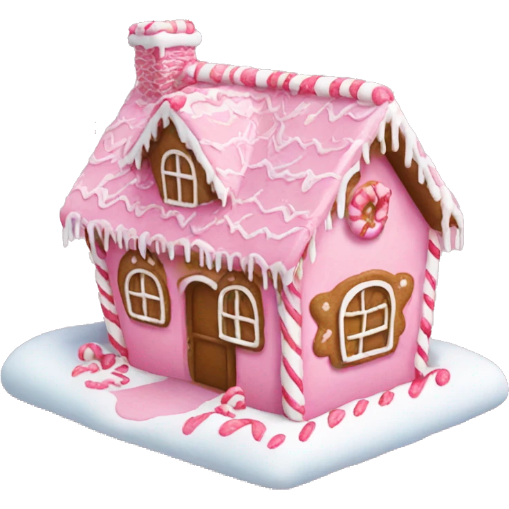 Pink gingerbread house emoji
