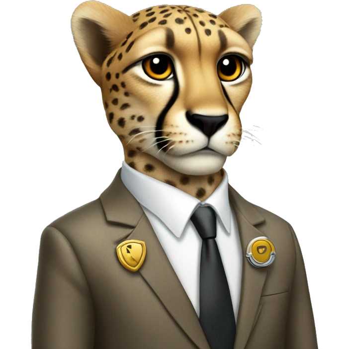 cheetah in a classic suit With keys emoji