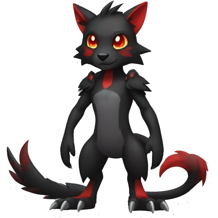 cool edgy black red animal hybrid Fakemon full body emoji