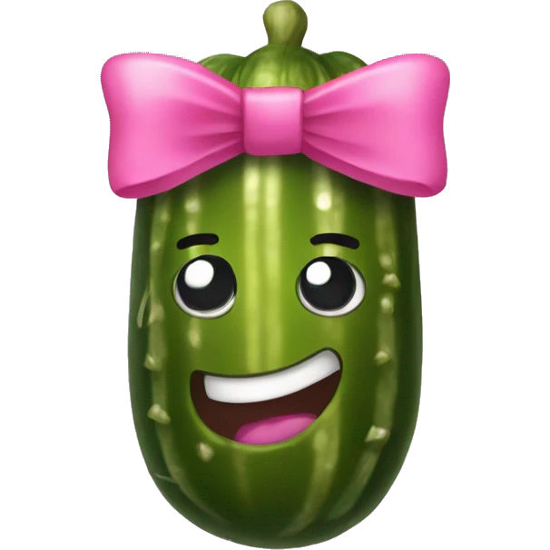Pickle with a pink bow  emoji