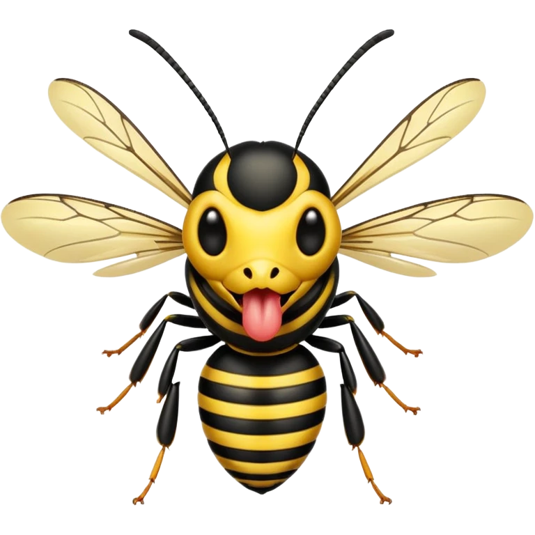 A wasp sticking its tongue out  emoji