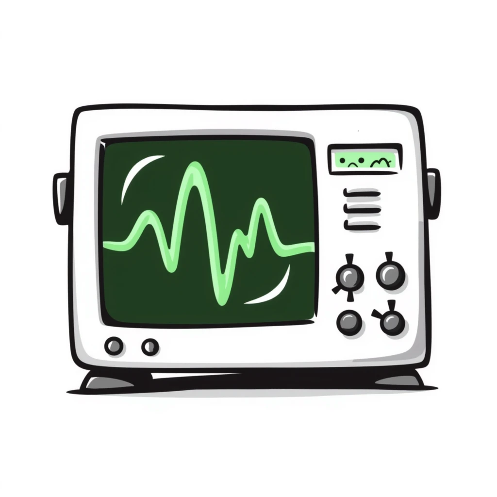 green sine wave in oscilloscope emoji