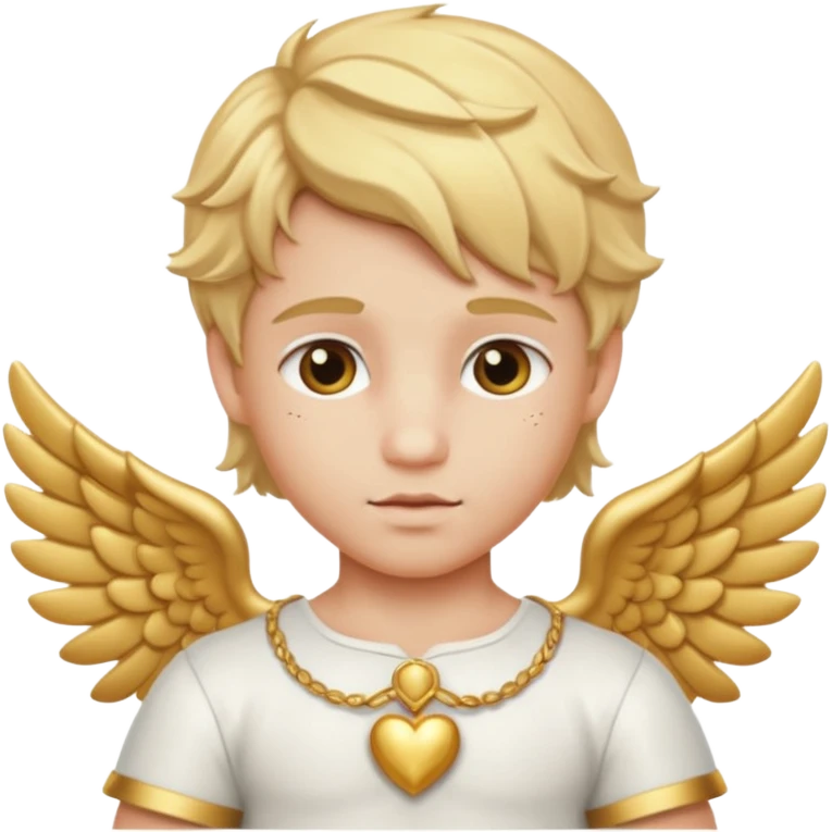Cupid, God of Love from Gods and Goddesses with golden blonde hair, white and gold outfit emoji