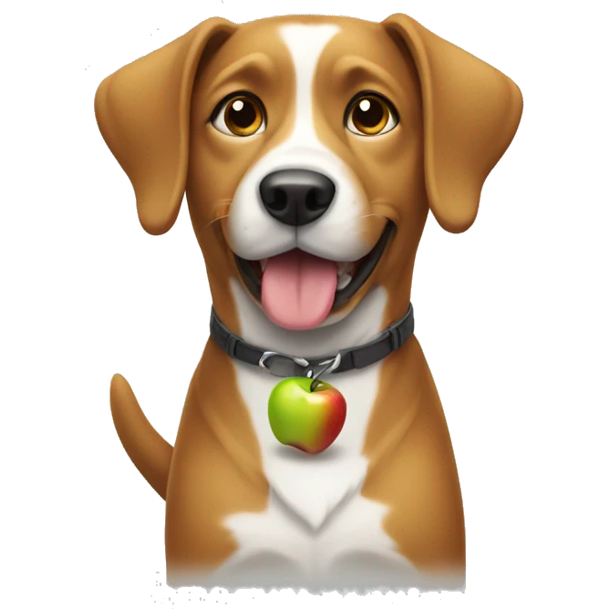 dog with apple emoji