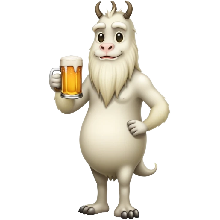 Tall creature with beer emoji