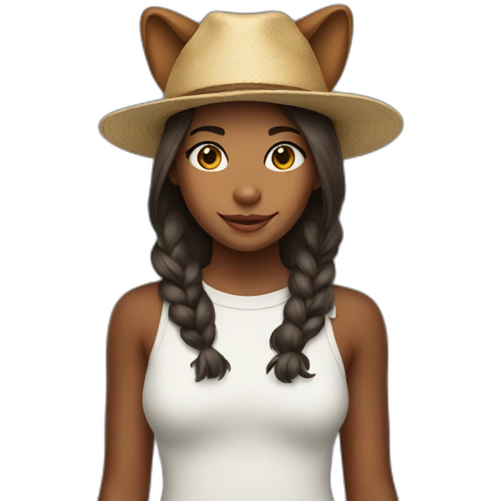 a girl with a dog hat emoji