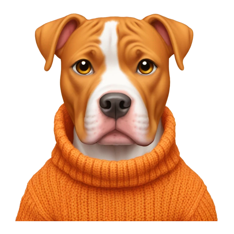Orange pitbull in sweater emoji