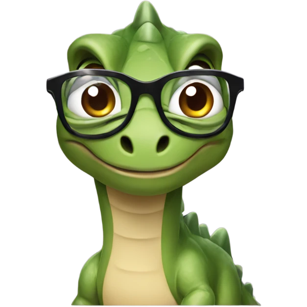 A dinosaur with glasses  emoji