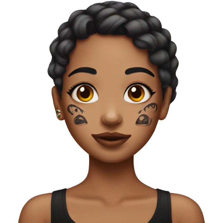 Girl with face tattoos emoji
