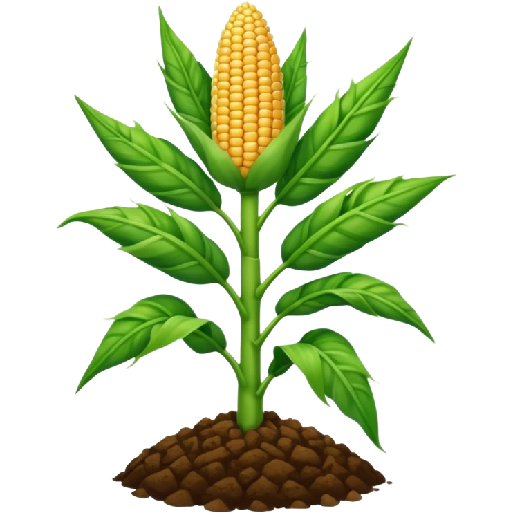 Cây bắp mọc trên đất emoji