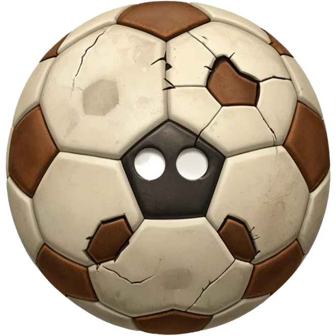 battered old soccer ball emoji