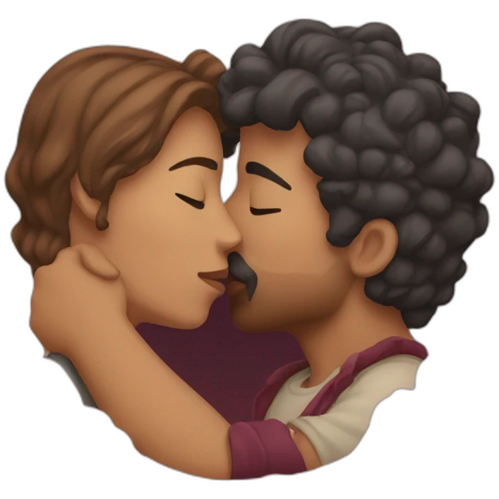 two people smooching emoji