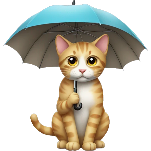cat with umbrella  emoji